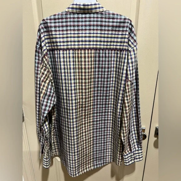 NWOT Robert Graham Plaid & Polka Dot Button Down Shirt Sz 3X - Picture 8 of 9